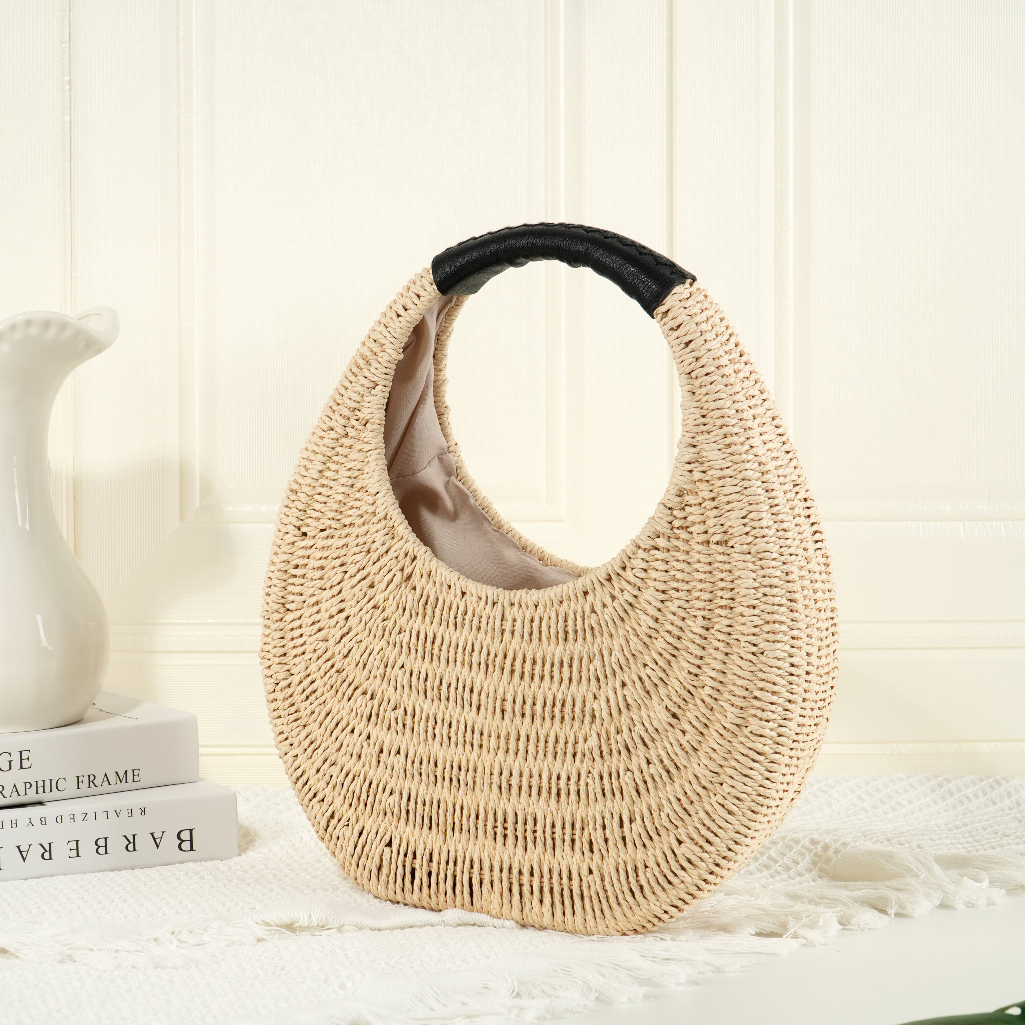 Straw Woven Bag, Handmade Tote Bag,Wicker Basket Bag | My Store